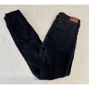 Hollister California 27x30 Black High-rise Super Skinny Denim Jeans‎ Logo A7